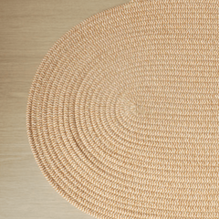 Hand-Woven Round Floor Mat 45X65cm Indoor Doormat