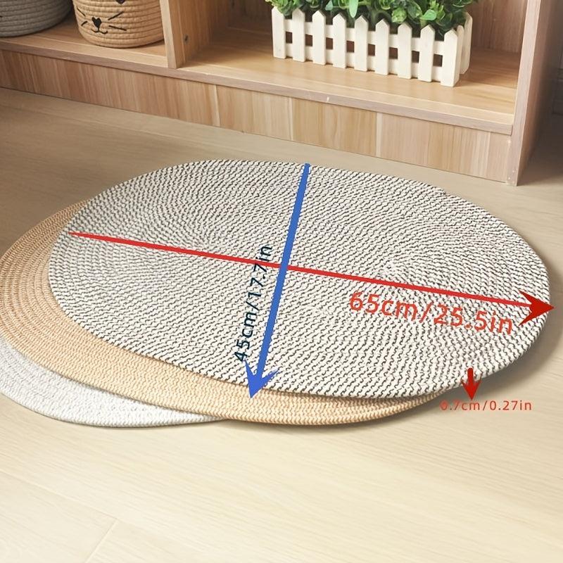 Hand-Woven Round Floor Mat 45X65cm Indoor Doormat