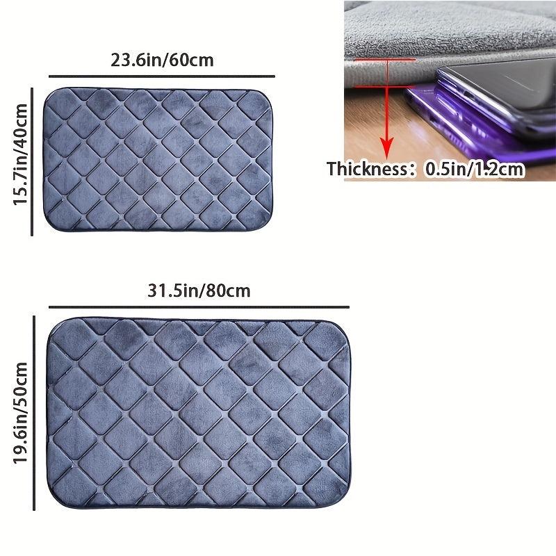 Memory Foam Bath Mat Rug Soft Non Slip Absorbent Bathroom Rug