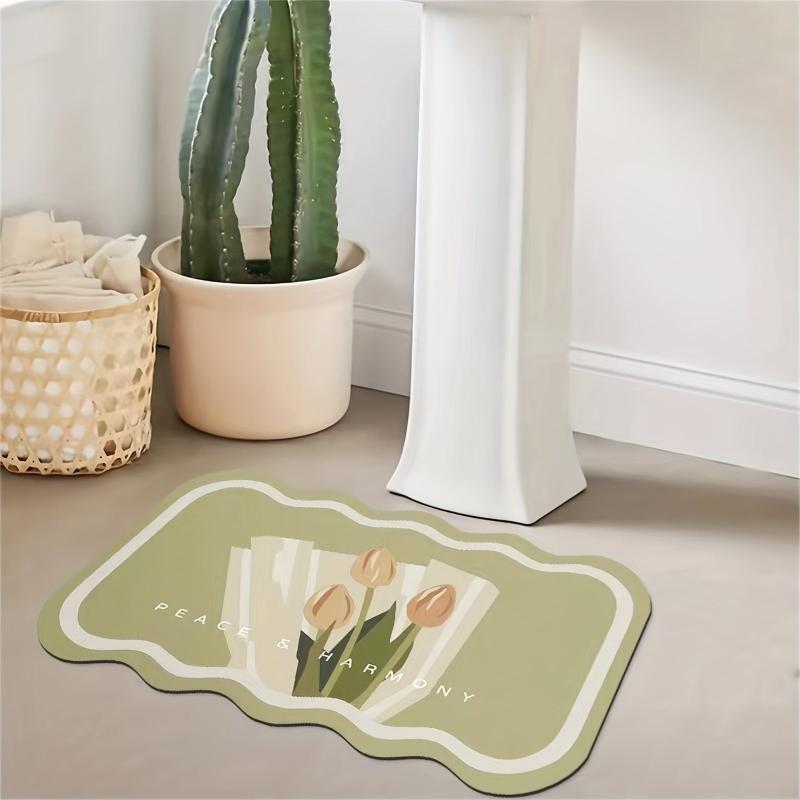 Absorbent Bath Mat Quick Drying Tulip Ins Style Classic Mat