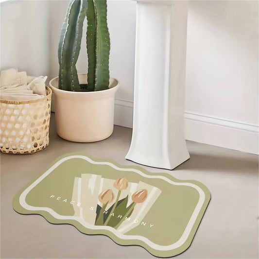 Absorbent Bath Mat Quick Drying Tulip Ins Style Classic Mat