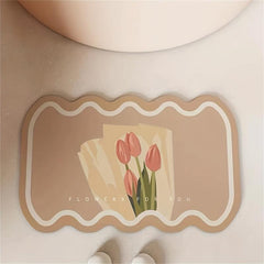 Absorbent Bath Mat Quick Drying Tulip Ins Style Classic Mat