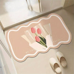 Absorbent Bath Mat Quick Drying Tulip Ins Style Classic Mat