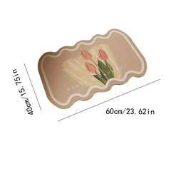 Absorbent Bath Mat Quick Drying Tulip Ins Style Classic Mat