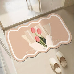 Absorbent Bath Mat Quick Drying Tulip Ins Style Classic Mat