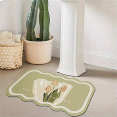 Absorbent Bath Mat Quick Drying Tulip Ins Style Classic Mat