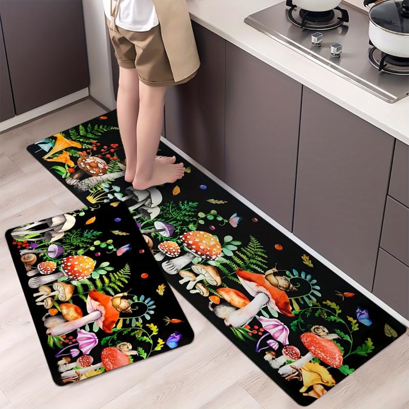 1pc Mushroom Anti-fatigue Kitchen Mat Non Slip Cushioned Mat Runner Rug