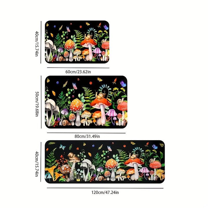 1pc Mushroom Anti-fatigue Kitchen Mat Non Slip Cushioned Mat Runner Rug