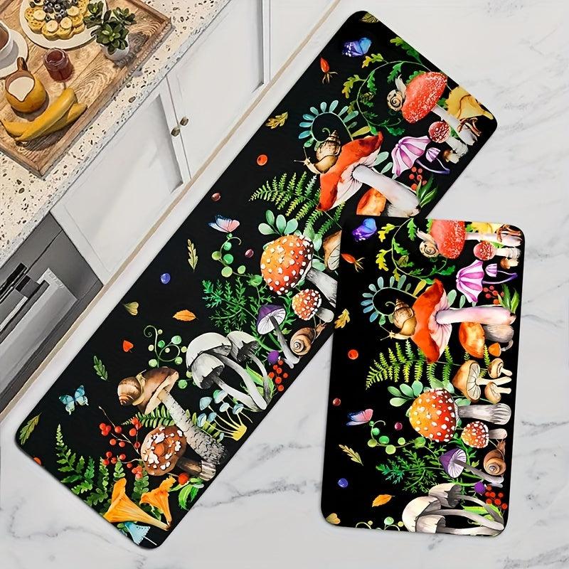 1pc Mushroom Anti-fatigue Kitchen Mat Non Slip Cushioned Mat Runner Rug