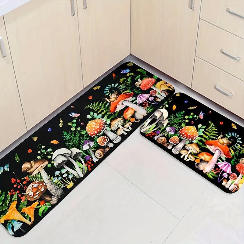 1pc Mushroom Anti-fatigue Kitchen Mat Non Slip Cushioned Mat Runner Rug