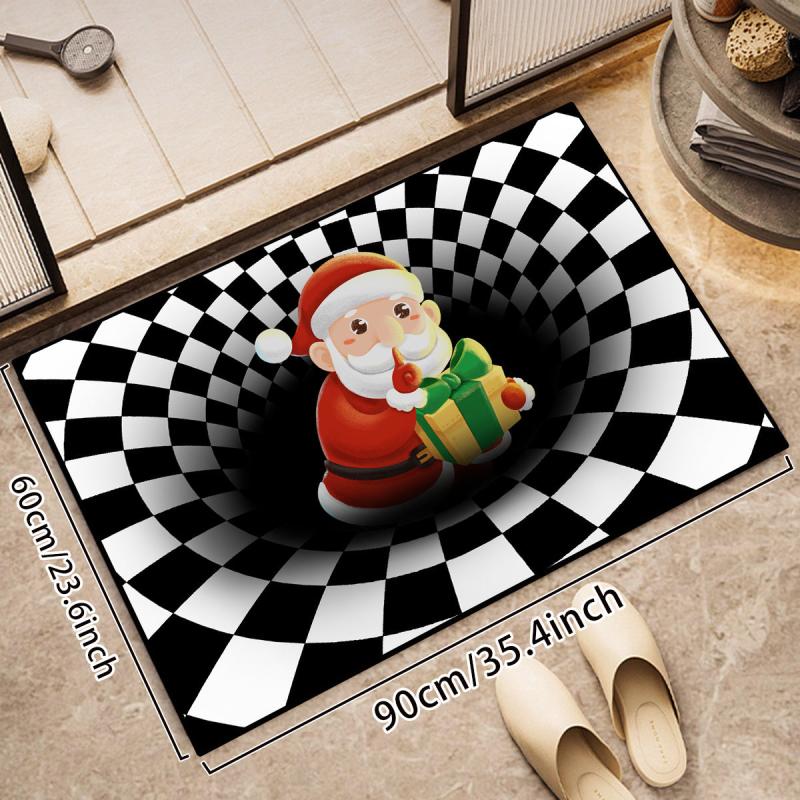 Funny 3D Christmas Decorative Floor Mat - Seasonal Holiday Indoor Door Mat