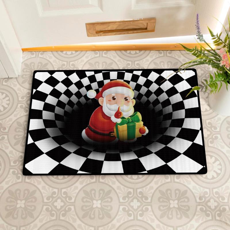 Funny 3D Christmas Decorative Floor Mat - Seasonal Holiday Indoor Door Mat