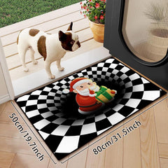 Funny 3D Christmas Decorative Floor Mat - Seasonal Holiday Indoor Door Mat