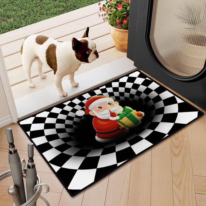 Funny 3D Christmas Decorative Floor Mat - Seasonal Holiday Indoor Door Mat