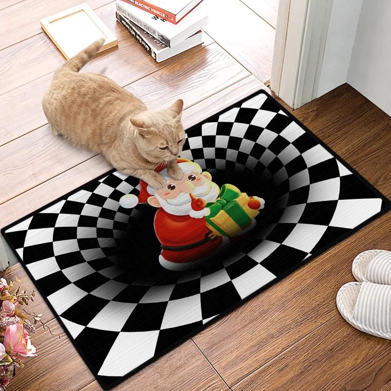 Funny 3D Christmas Decorative Floor Mat - Seasonal Holiday Indoor Door Mat