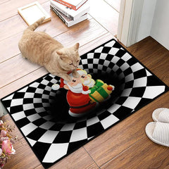 Funny 3D Christmas Decorative Floor Mat - Seasonal Holiday Indoor Door Mat