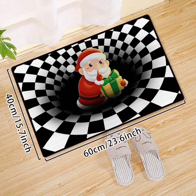 Funny 3D Christmas Decorative Floor Mat - Seasonal Holiday Indoor Door Mat