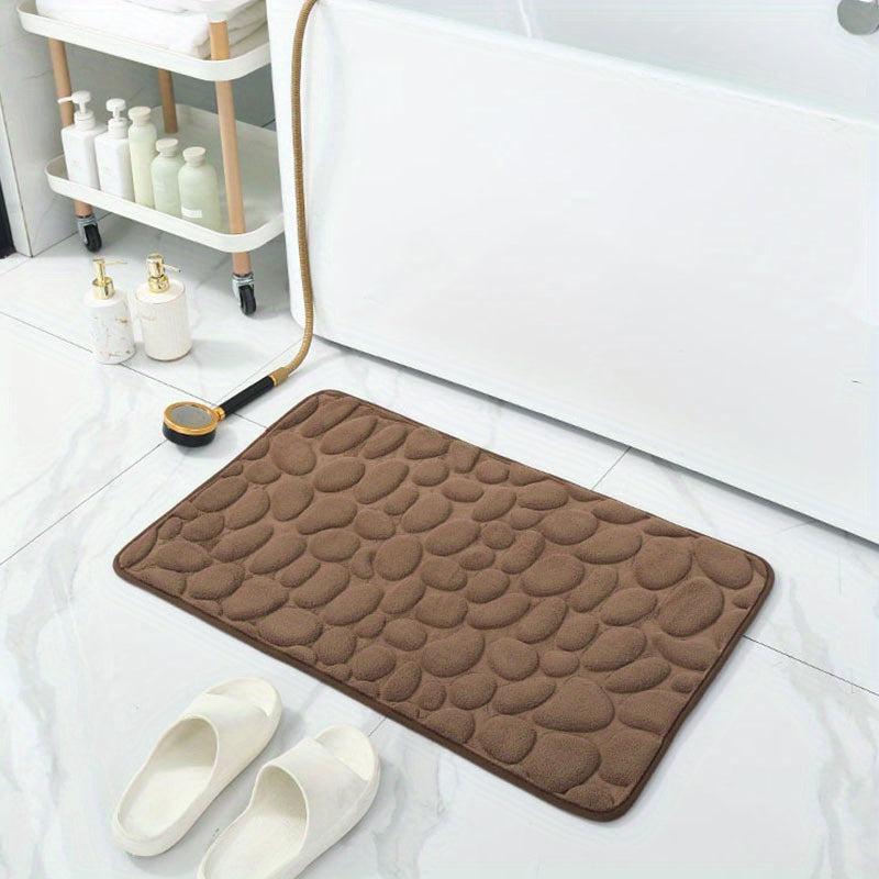 Non Slip Cobblestone Embossed Bathroom Memory Foam Mat