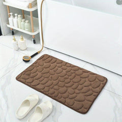 Non Slip Cobblestone Embossed Bathroom Memory Foam Mat