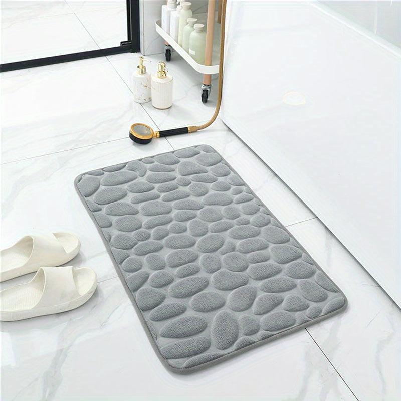 Non Slip Cobblestone Embossed Bathroom Memory Foam Mat