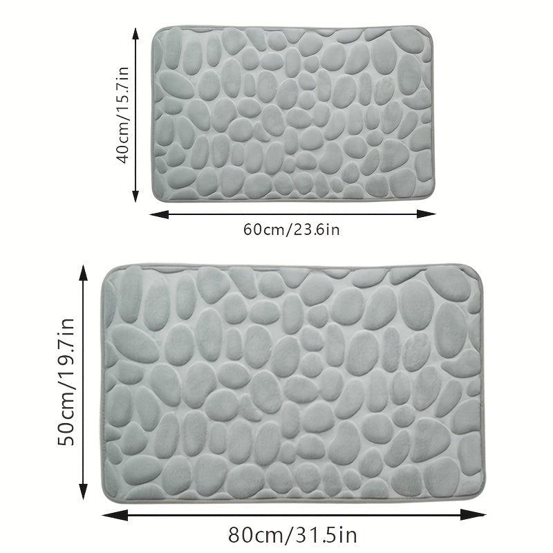 Non Slip Cobblestone Embossed Bathroom Memory Foam Mat