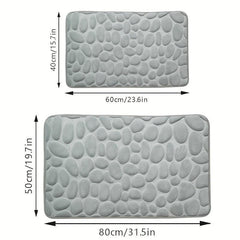 Non Slip Cobblestone Embossed Bathroom Memory Foam Mat