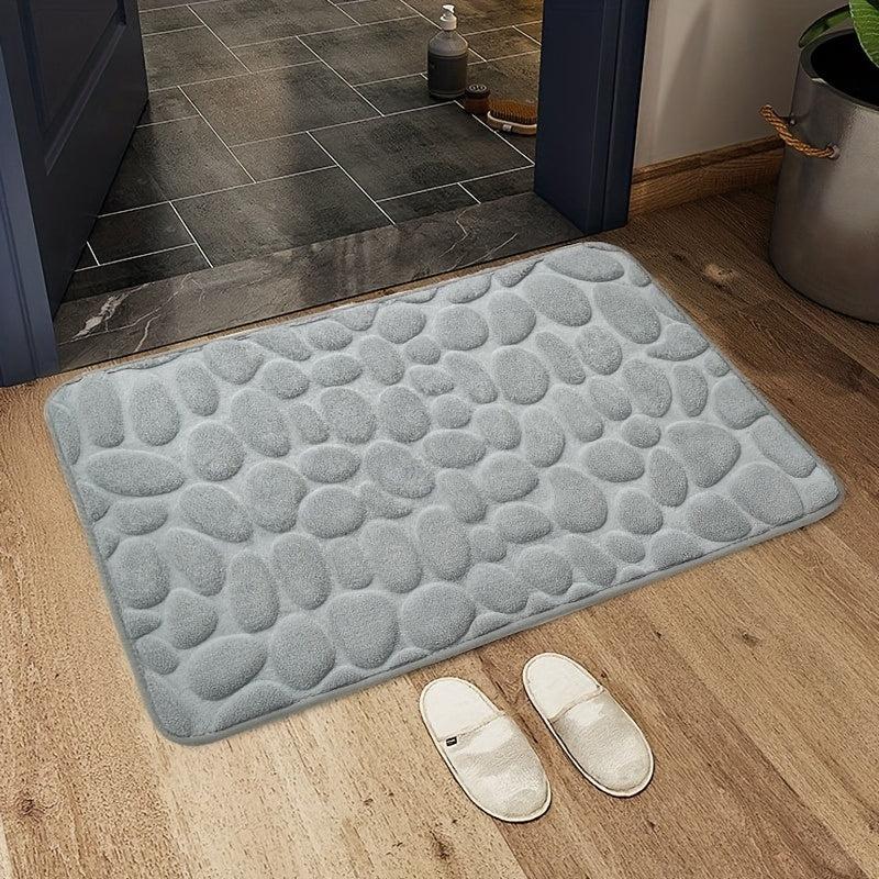 Non Slip Cobblestone Embossed Bathroom Memory Foam Mat