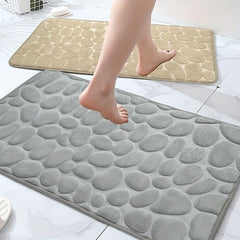 Non Slip Cobblestone Embossed Bathroom Memory Foam Mat