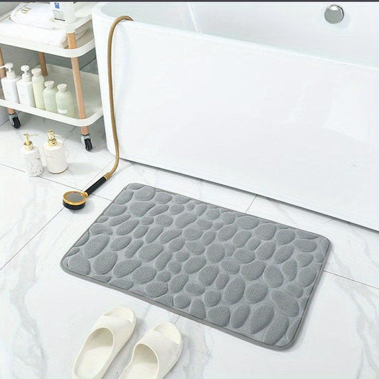 Non Slip Cobblestone Embossed Bathroom Memory Foam Mat
