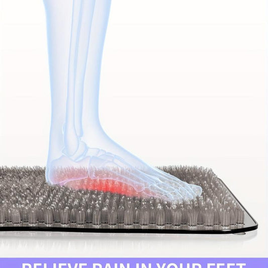 Anti-Slip Shower Stall Mat with Soft Bristles, Suction Cup Bath Rug