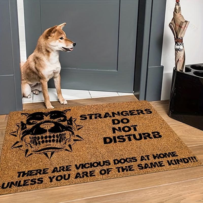 Dog Print Welcome Doormat Low Pile Indoor Outdoor Mat