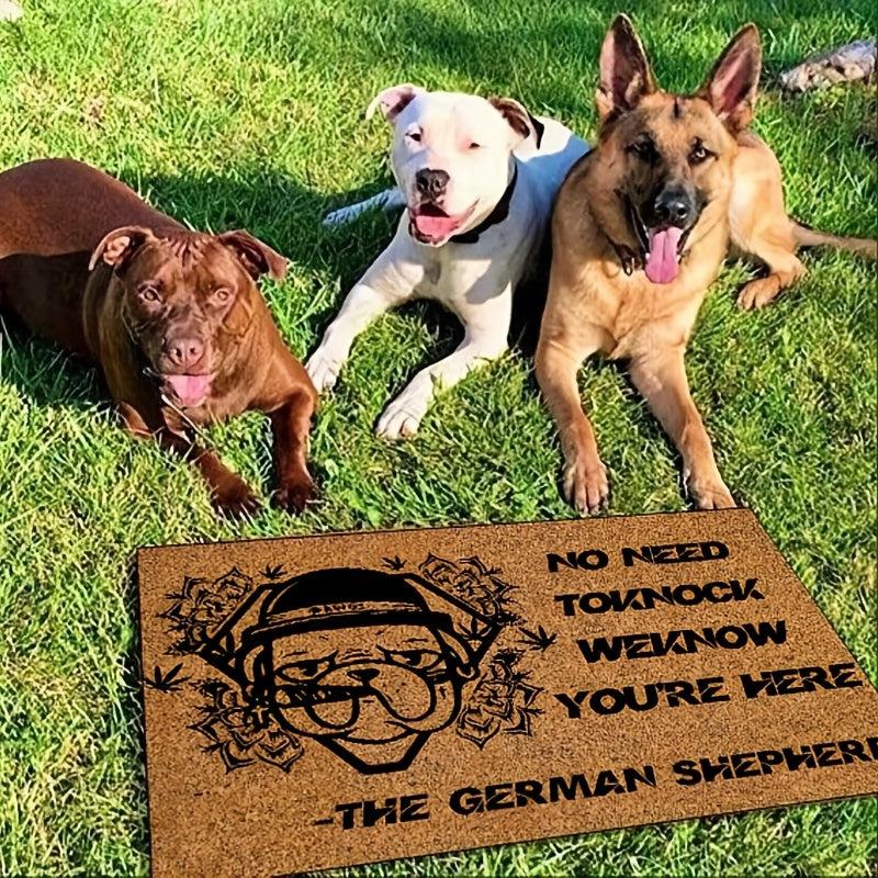 Dog Print Welcome Doormat Low Pile Indoor Outdoor Mat