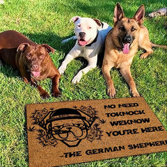 Dog Print Welcome Doormat Low Pile Indoor Outdoor Mat