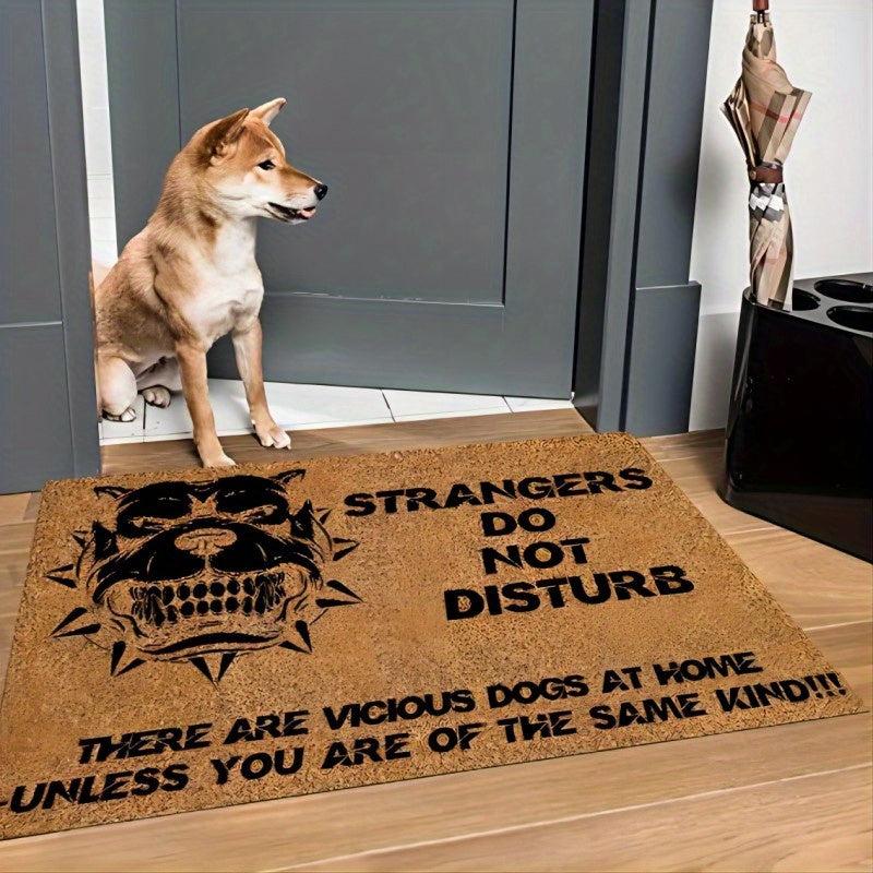 Dog Print Welcome Doormat Low Pile Indoor Outdoor Mat