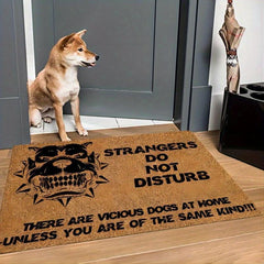 Dog Print Welcome Doormat Low Pile Indoor Outdoor Mat