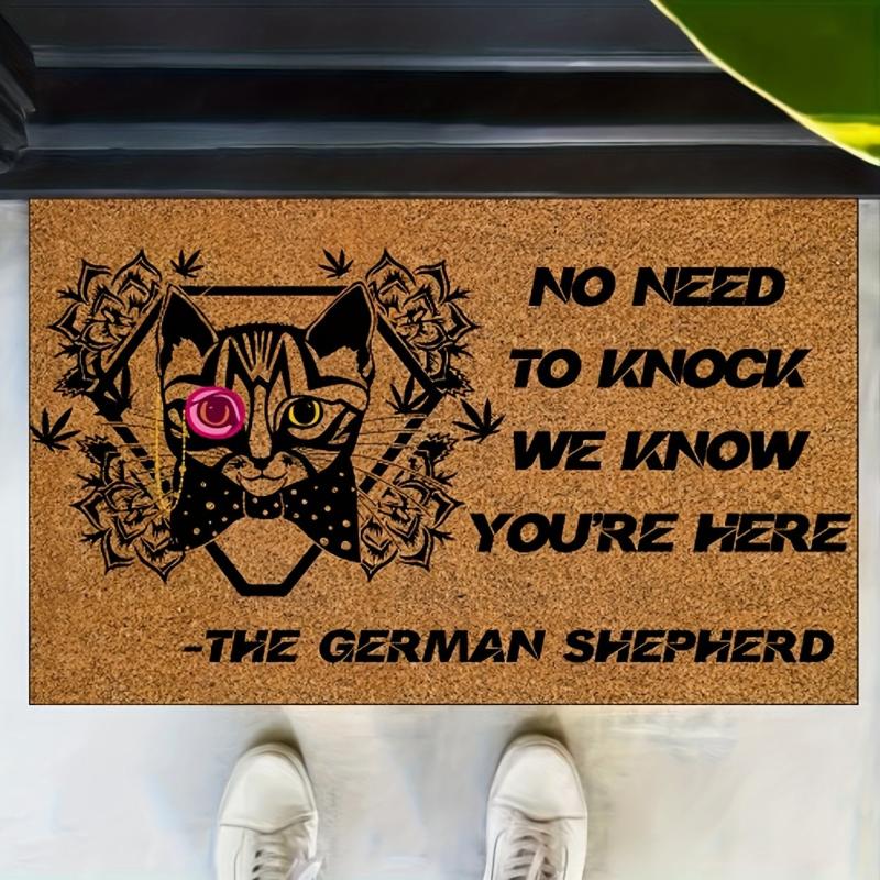 Dog Print Welcome Doormat Low Pile Indoor Outdoor Mat
