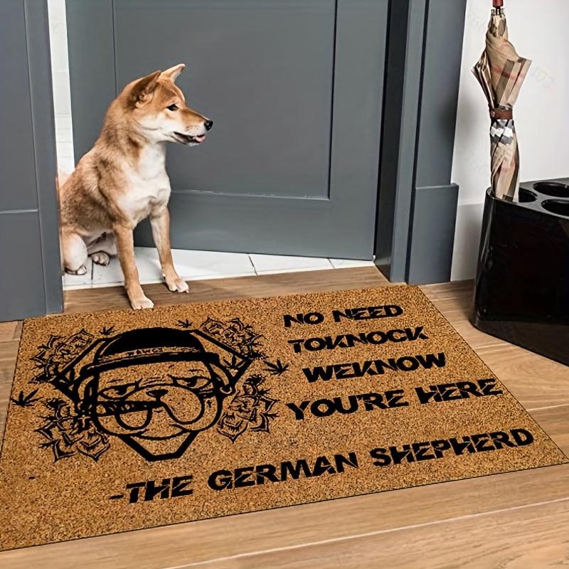 Dog Print Welcome Doormat Low Pile Indoor Outdoor Mat