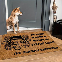 Dog Print Welcome Doormat Low Pile Indoor Outdoor Mat