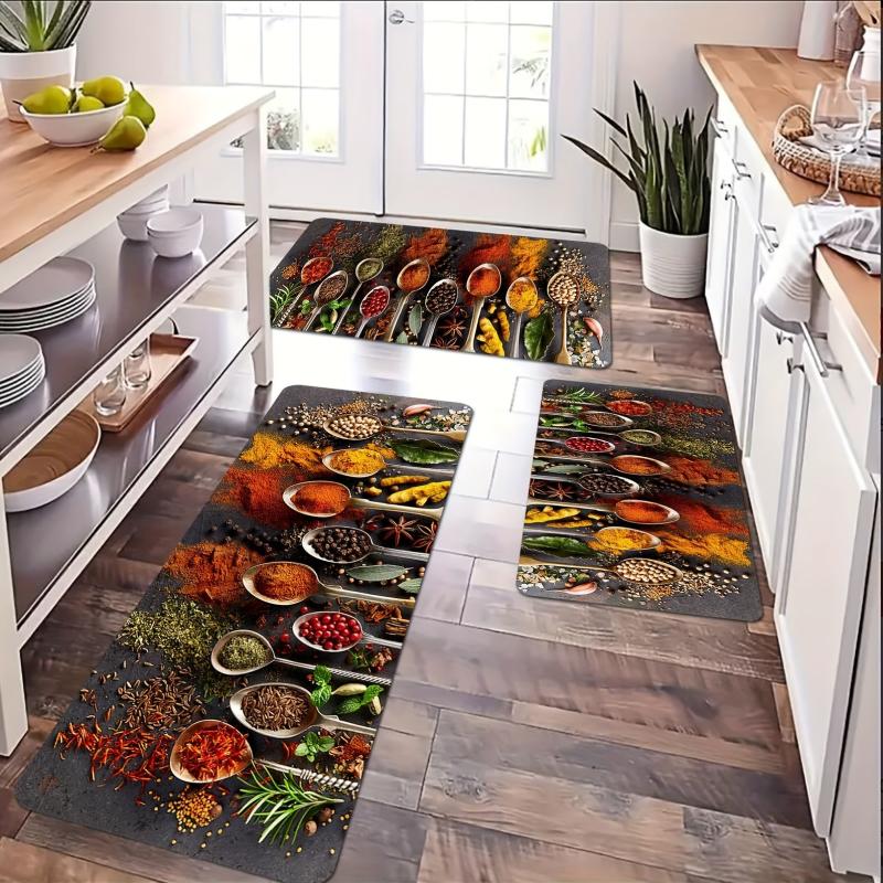 1pc Spoon Seasoning Kitchen Floor Mat Absorbent Bath Laundry Mat