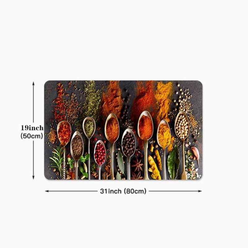 1pc Spoon Seasoning Kitchen Floor Mat Absorbent Bath Laundry Mat