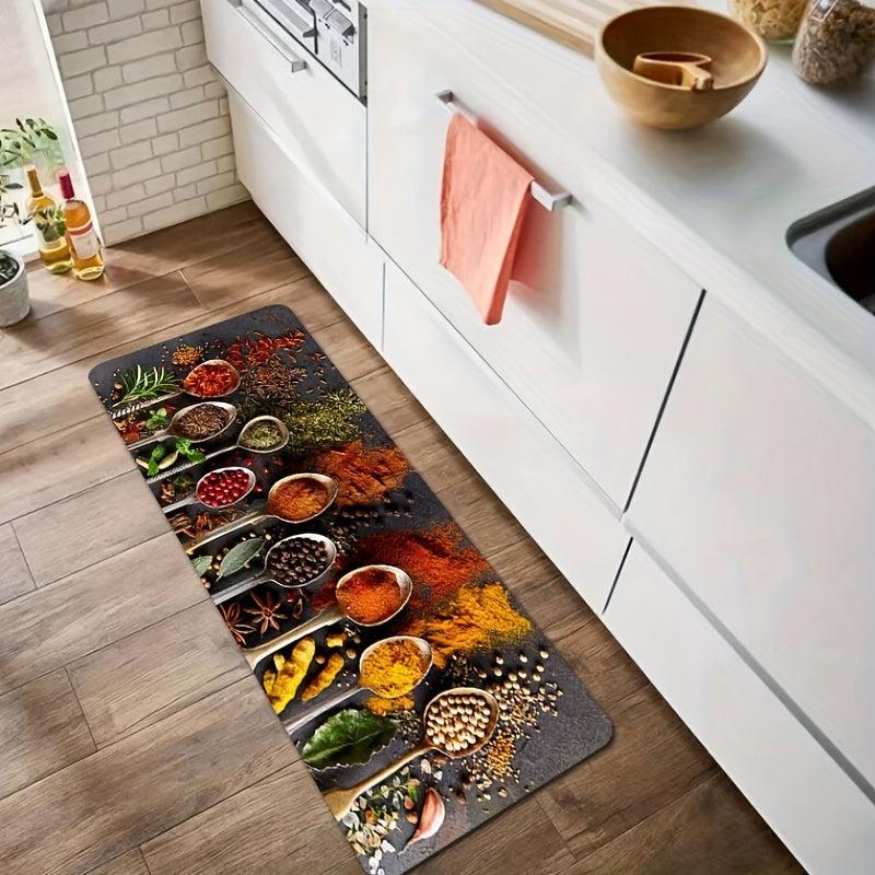 1pc Spoon Seasoning Kitchen Floor Mat Absorbent Bath Laundry Mat