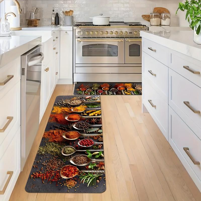 1pc Spoon Seasoning Kitchen Floor Mat Absorbent Bath Laundry Mat