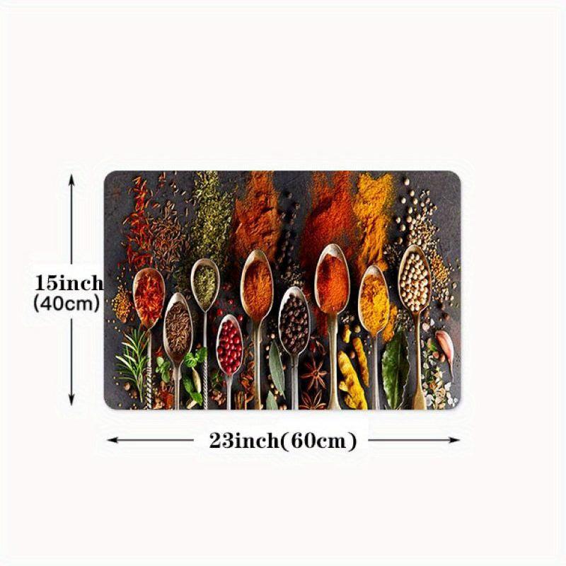 1pc Spoon Seasoning Kitchen Floor Mat Absorbent Bath Laundry Mat