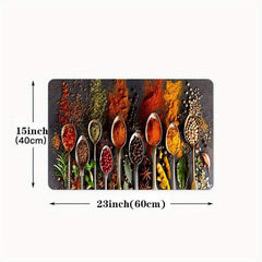 1pc Spoon Seasoning Kitchen Floor Mat Absorbent Bath Laundry Mat
