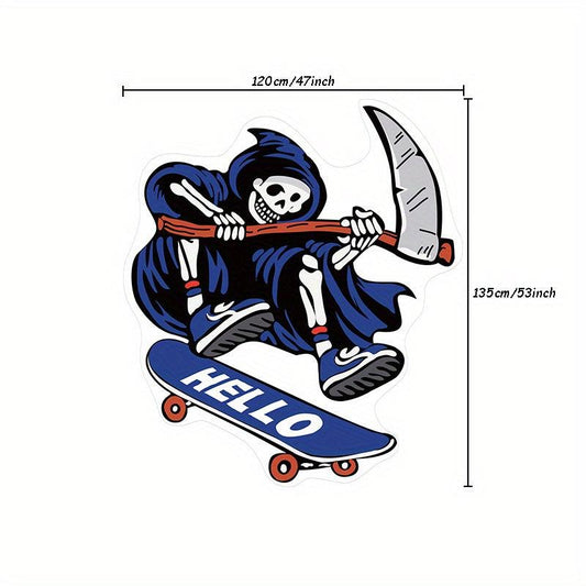 Ghostly Grim Reaper Plush Rug for Bedroom & Halloween Decor