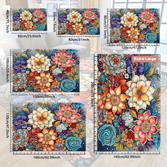 Colorful Floral Area Rugs Non-slip Resistant Rug - Washable Carpet