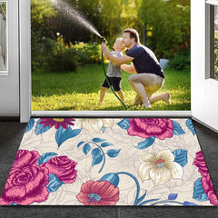 Floral Indoor Doormat Non Slip Absorbent Entrance Doormat