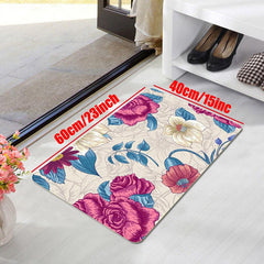 Floral Indoor Doormat Non Slip Absorbent Entrance Doormat