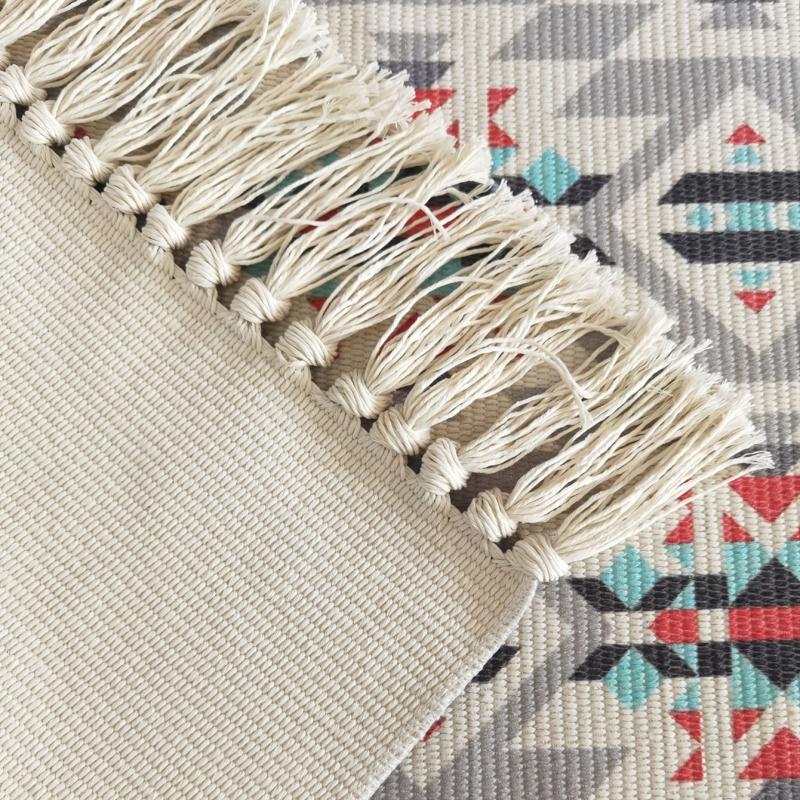 Abstract Boho Runner Rug Hallway Runner Rug Tufted Rug With Tassels