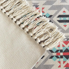 Abstract Boho Runner Rug Hallway Runner Rug Tufted Rug With Tassels